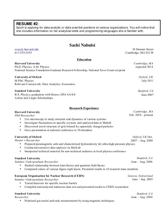 Harvard consulting resume