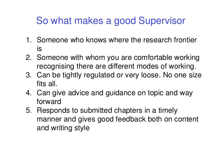 how to be a good supervisor
