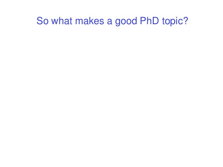 Phd topic