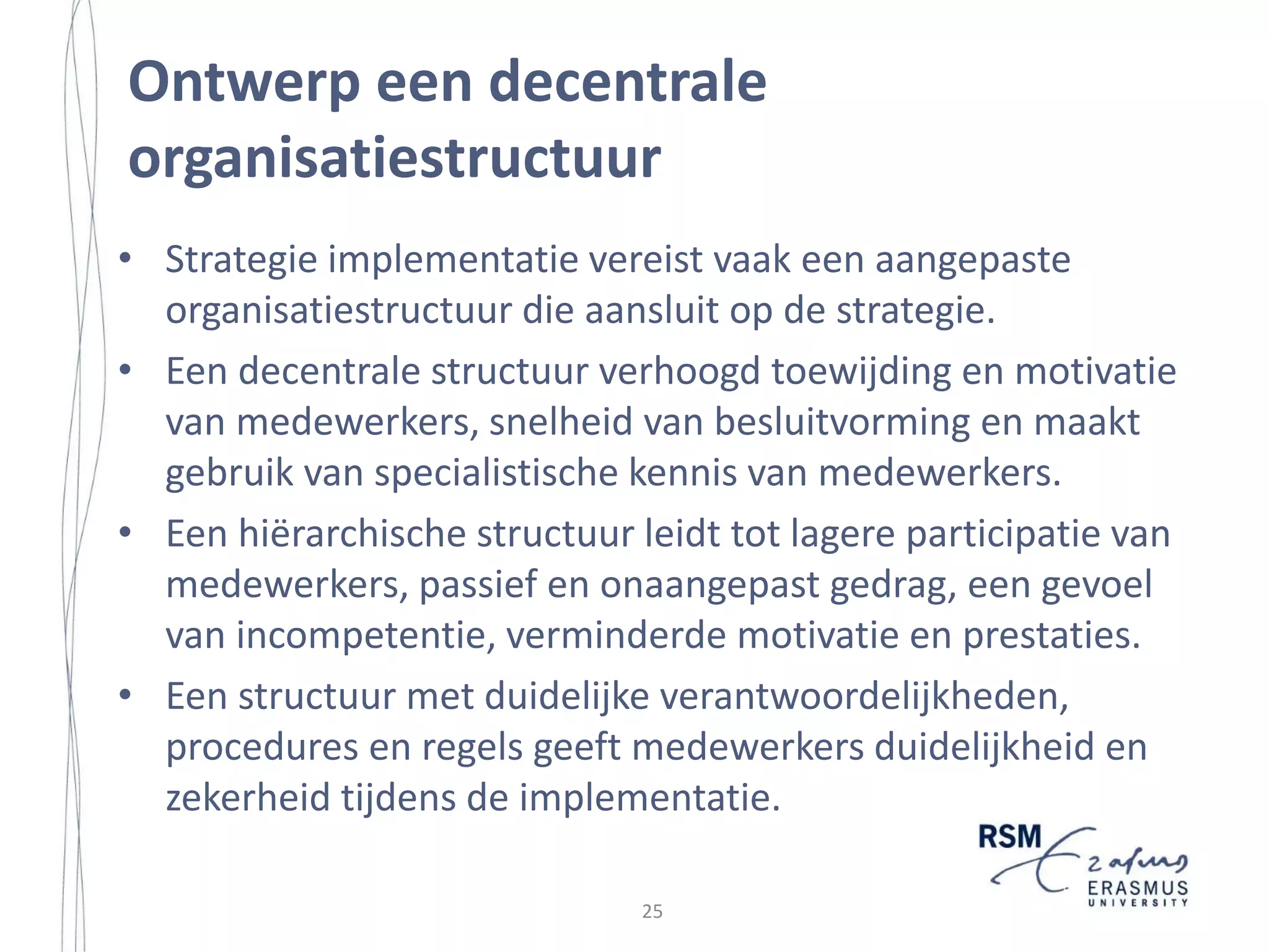 Strategy Implementation in a Small Island Community
implementation appear more successful than it was in reality. This bias is
discussed more in-depth in section 3.7.6.
1.3 THE OUTLINE OF THE STUDY
The structure of this thesis is as follows. Chapter 2 provides a concise review of
the strategy implementation literature. We give an overview of strategy
implementation definitions and discuss several dominant themes, perspectives and
frameworks within the strategy implementation literature.
In Chapter 3, the methodology, which underpins this research, is described. We
discuss the research philosophy, the exploratory and qualitative research strategy,
the conceptual lens that guided the research, the case study research design, the
research setting of Curaçao, the qualitative survey research approach, and the data
analysis method that was used to analyze the interview data.
In the following chapters, the factors comprising the integrative framework for
strategy implementation are presented. Using Pettigrew’s (1985) conceptual lens
we discuss the three dimensions of strategy implementation: strategy
implementation context, process, and content. In Chapter 4, the factors related to
strategy implementation context are investigated. We ascertain the environmental,
organizational, and individual factors that are perceived by the interviewees to
influence implementation performance.
Chapter 5 discusses the factors related to the strategy implementation process.
We ascertain the process factors that are perceived by the respondents to influence
the level of success of an implementation effort.
In Chapter 6, the factors relating to the content of strategy implementation are
analyzed. We ascertain the content factors that are perceived by the informants to
influence the level of implementation success.
In Chapter 7, a theoretical reflection on the factors that were found is presented.
We relate the factors to the strategy implementation literature and other relevant
fields of management research such as organizational change, strategic change,
policy implementation, ICT implementation, comparative management theory,
organizational behavior, industrial relations, development studies, and island
studies.
Chapter 8 concludes the thesis by presenting the developed integrative
framework for strategy implementation that identifies the factors that may
influence the performance of a strategy implementation effort. Moreover, we
discuss the main findings and limitations of this research. Finally, the practical
implications of our research and potential directions for future research are
discussed.
12

24

 