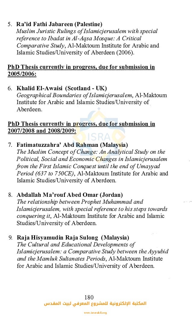 dissertation topics in islamic studies