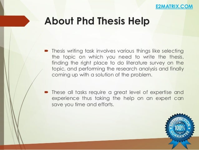 Phd thesis advice
