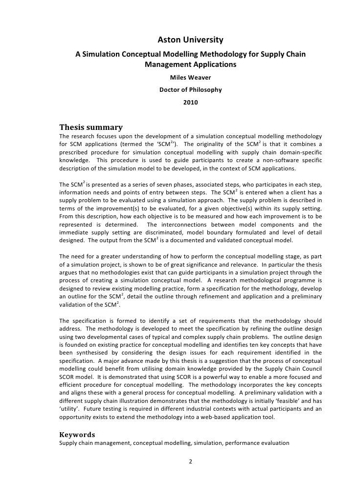 Phd thesis on simulation