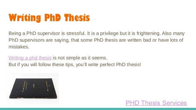 Tips for writing a phd thesis