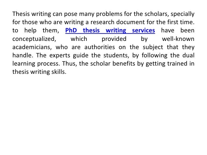 Phd thesis writing services
