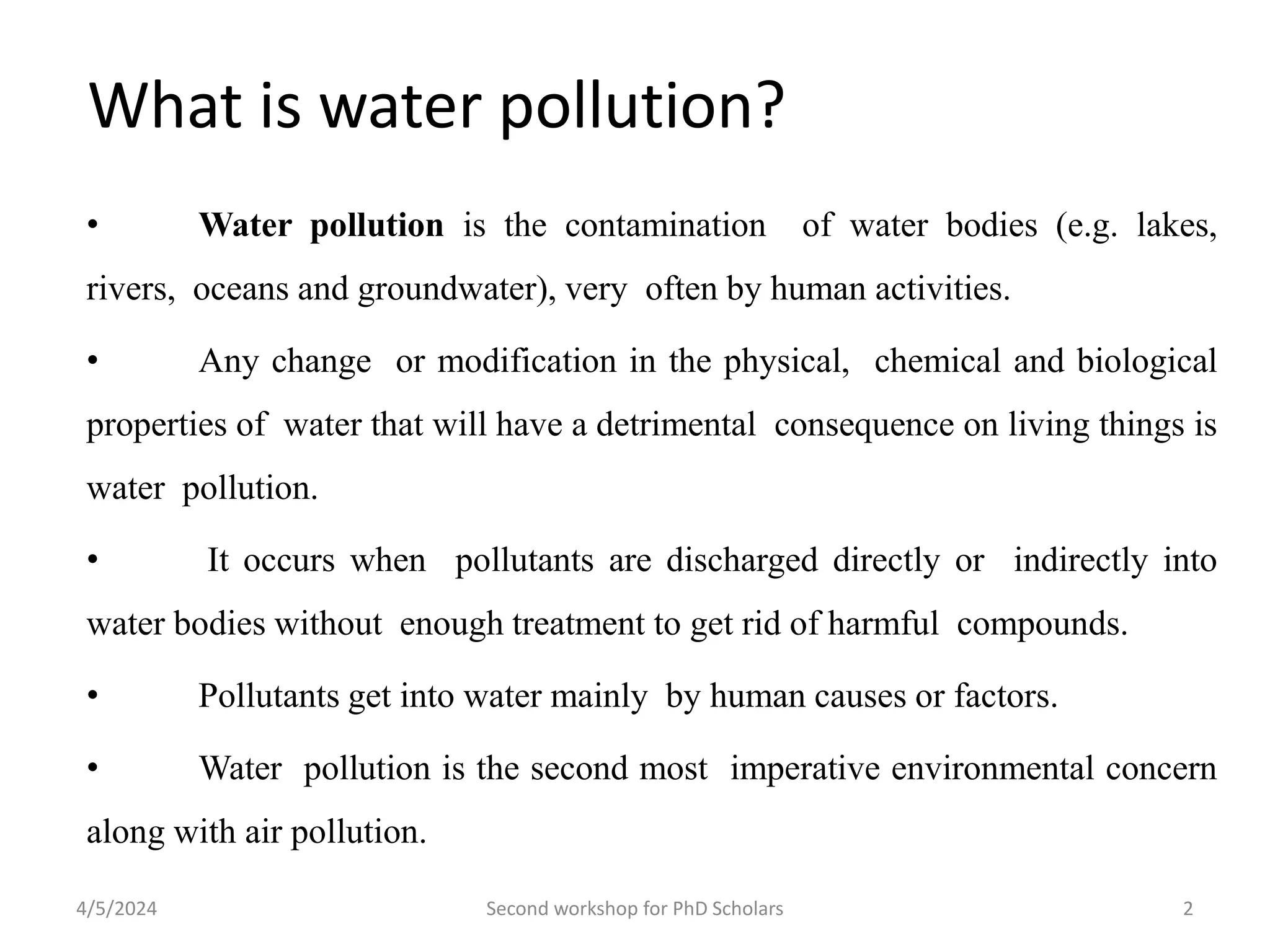 water pollution an overview and control and awareness | PPT