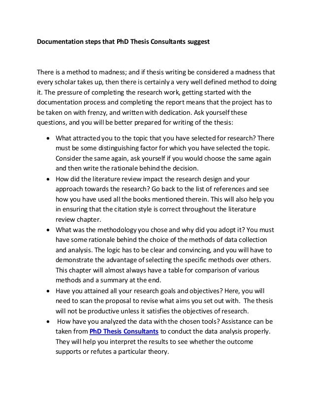 Phd dissertation consulting