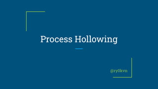 Process Hollowing
@ry0kvn
 