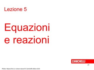 Lezione 5
Equazioni
e reazioni
25
Phelan, Pignocchino Le scienze naturali © Zanichelli editore 2015
 