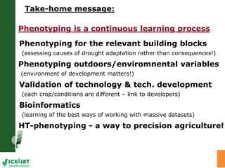 High throughput assessment of plant canopy in progress
