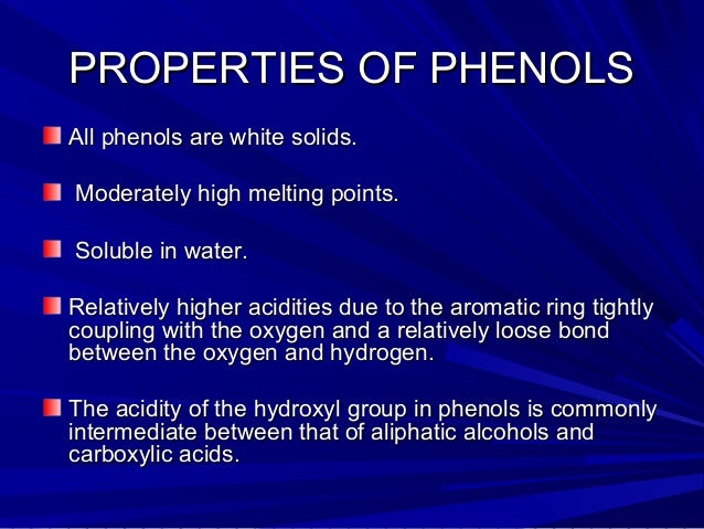 Physical And Chemical Properties Of Phenol Physical And Chemical Properties Of Phenol