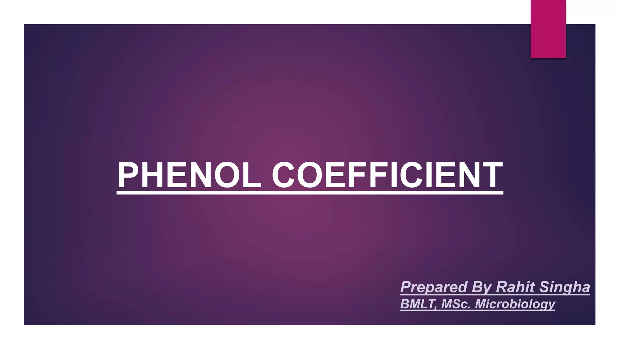 Phenol Coefficient PPT