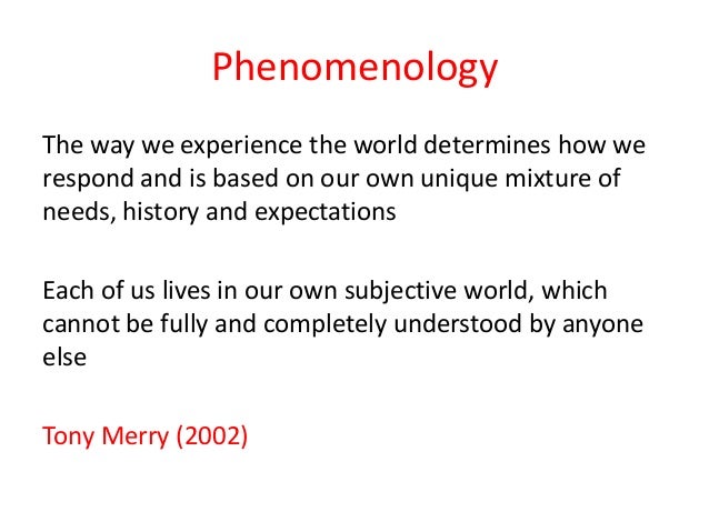 brief introduction to phenomenological research phenomenological research