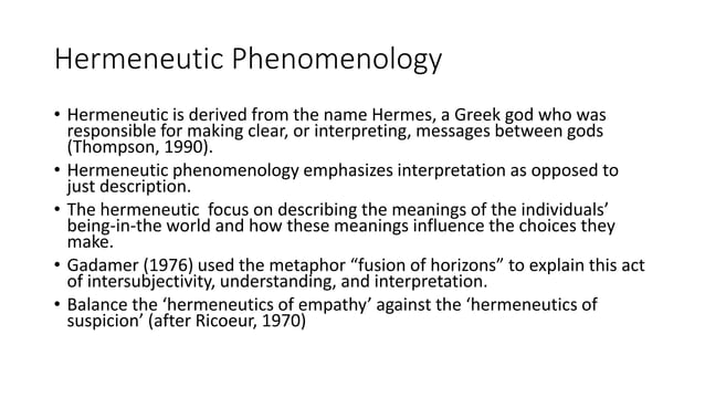 PHENOMENOLOGY and Interpretive phenomenological analysis | PPTX