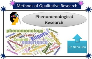 Methods of Qualitative Research
Dr. Neha Deo
By
 