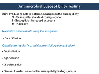 Phenotypic methods used in antimicrobial susceptibility testing