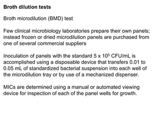 Phenotypic methods used in antimicrobial susceptibility testing