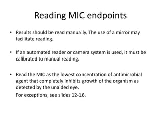 Phenotypic methods used in antimicrobial susceptibility testing