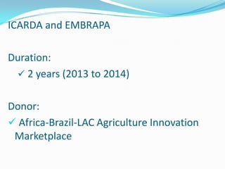 Introducing the ICARDA-ILRI Training Course on Methods and Approaches on Phenotypic Characterization of Animal Genetic Resources (Goats), Addis Ababa, 20-21 December 2012