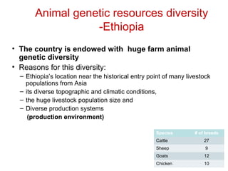 Biodiversity, resource base, animal breed level characterization, and utility of the information for goat genetic resources in Ethiopia