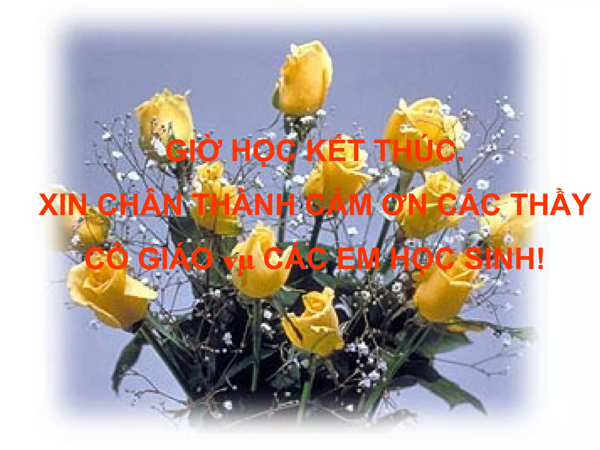 GIỜ HỌC KẾT THÚC.
XIN CHÂN THÀNH CẢM ƠN CÁC THẦY
CÔ GIÁO vµ CÁC EM HỌC SINH!
 