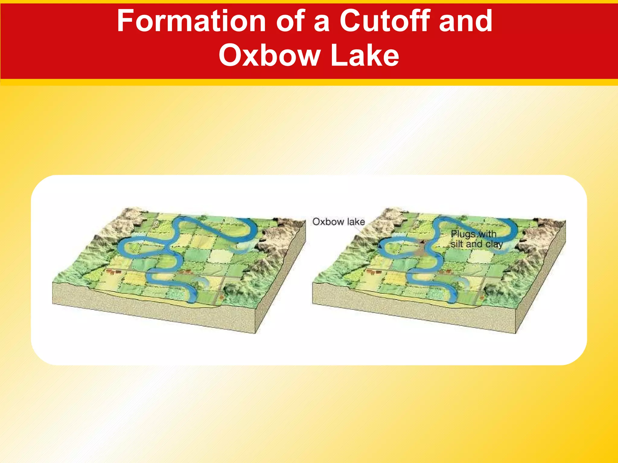 Formation of a Cutoff and  Oxbow Lake 