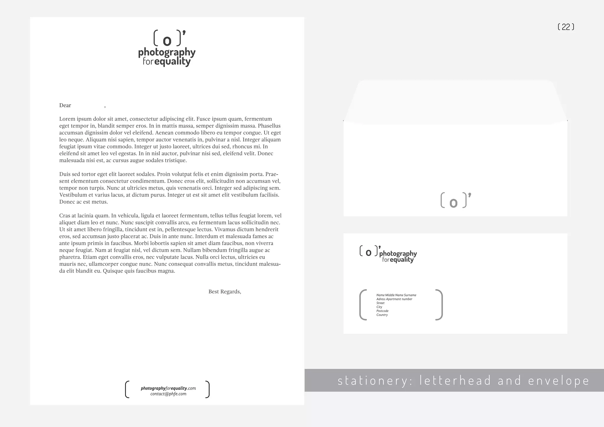 s t a t i o n e r y : l e t t e r h e a d a n d e n v e l o p e
( 22 )
 