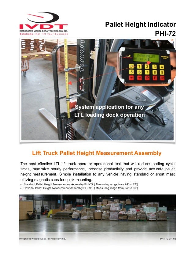 Forklift pallet height indicator, Phi 72 2 p v2