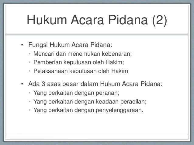 Bahan Kuliah Hukum Acara