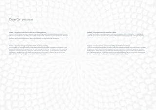Core Competence
Design – to conceive in the mind; to plan out in a systematic form.
Since 2003 Phi Lighting has been engaged in the design of high quality lighting products and systems which
add value and benefit through technical innovation. Our proposals and design support services are delivered
by qualified, experienced planners in light and we precisely tailor our proposals to your brief for architectural,
aesthetic and technical performance whilst not challenging, but augmenting the architecture.
Create – to produce through imaginative effort; to make by investing.
Since inception Phi Lighting strives to create environments that will enable the users of such spaces a free,
uncluttered approach to the completion of the task; for study and learning, for duties in an office, for transit
throughout spaces and areas for pause and contemplation. The marriage, not disconnection, of light and
architecture, clearly defines such spaces and the success of the creation. Without light you will not see
but to see the source of the light may not be the intent of the creator.
Develop – to bring into being; to expand or enlarge.
Through the vehicle of a design-led product portfolio and a capable, future thinking staff, Phi Lighting can
work with you to ensure new ideas are realised, so that trends in design lead to the application of lighting
that works in harmony with the needs of the project.
Support – to hold in position, prevent from falling; to provide for or maintain.
There are three fundamental pillars to support. We must recognise designers are under pressure to deliver
projects and ensure they comply with legislation and recommendation, creating an opportunity for a fast,
flexible service. Adding client value by embracing technology, but led by our values for: quality, performance
and engineering aesthetic. A committed belief that exceptional solutions derive from working collaboratively
to craft imagination and creativity, onto a foundation of technical excellence.
 