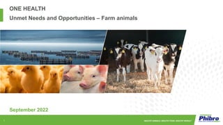 1
September 2022
ONE HEALTH
Unmet Needs and Opportunities – Farm animals
 