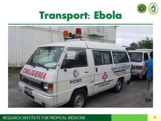 51RESEARCH INSTITUTE FOR TROPICAL MEDICINE
Transport: Ebola
 