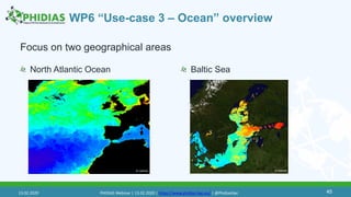 WP6 “Use-case 3 – Ocean” overview
Focus on two geographical areas
North Atlantic Ocean Baltic Sea
4513.02.2020 PHIDIAS Webinar | 13.02.2020 | https://www.phidias-hpc.eu/ | @PhidiasHpc
 