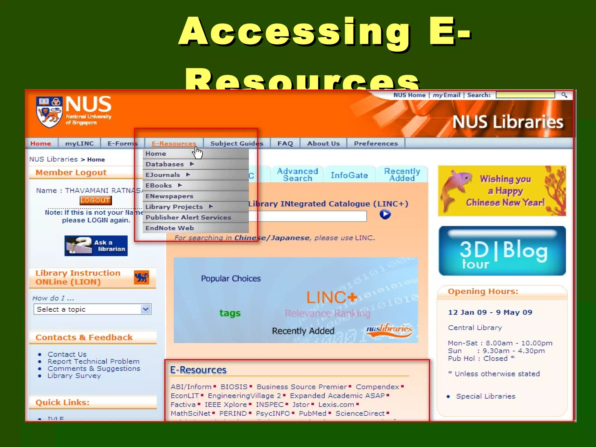 Accessing E-Resources 