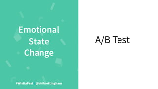#WistiaFest / @philnottingham
A/B Test
Emotional
State
Change
 