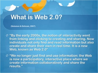 Web 2.0  (Dr. Helen Barrett, http://electronicportfolios.org/learning/)