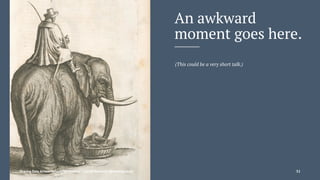 An awkward
moment goes here.
(This could be a very short talk.)
Sharing Data Across Memory Institutions — David Newbury (@workergnome) 52
 