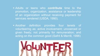 Advocacy, Volunteerism, Philanthropy