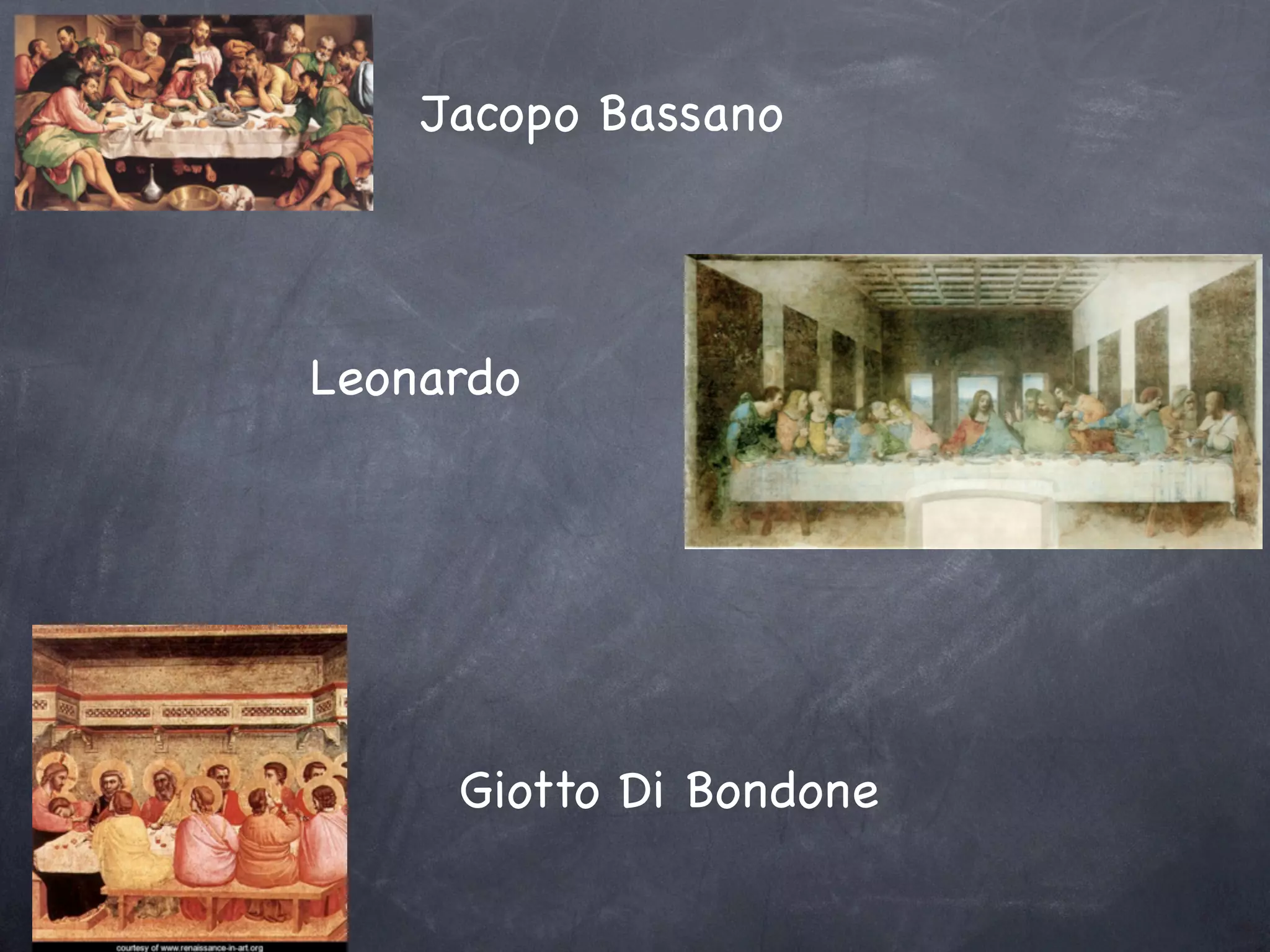 Jacopo Bassano




Leonardo




     Giotto Di Bondone
 