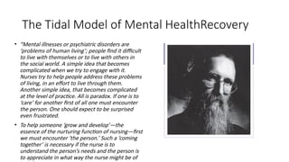 The Tidal Model of Mental Health Recovery: Principles and Practice | PPTX