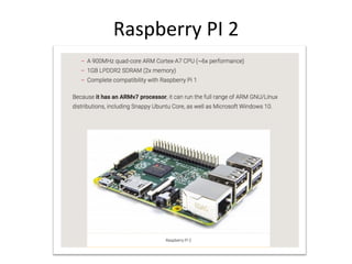 Raspberry	
  PI	
  2	
  
 