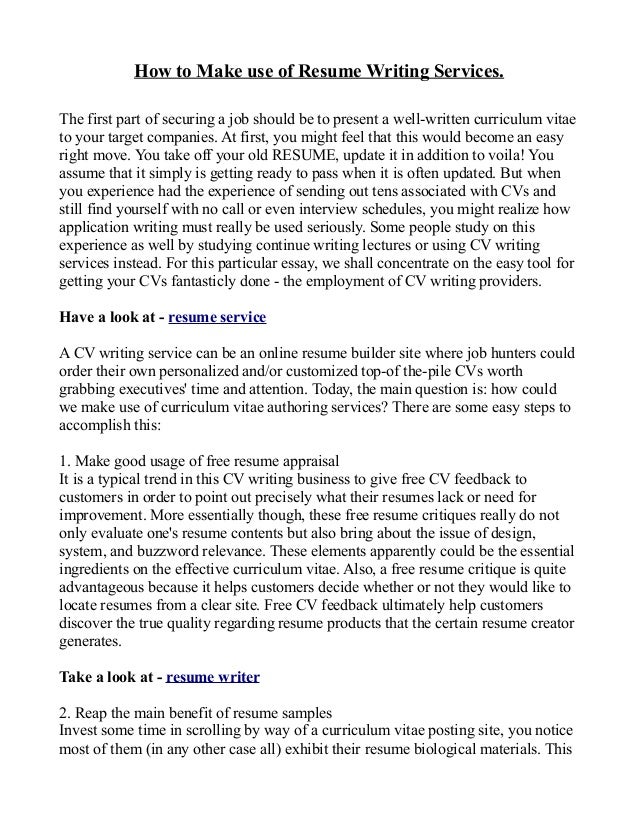 Should i use resume writing service Should i use resume writing service