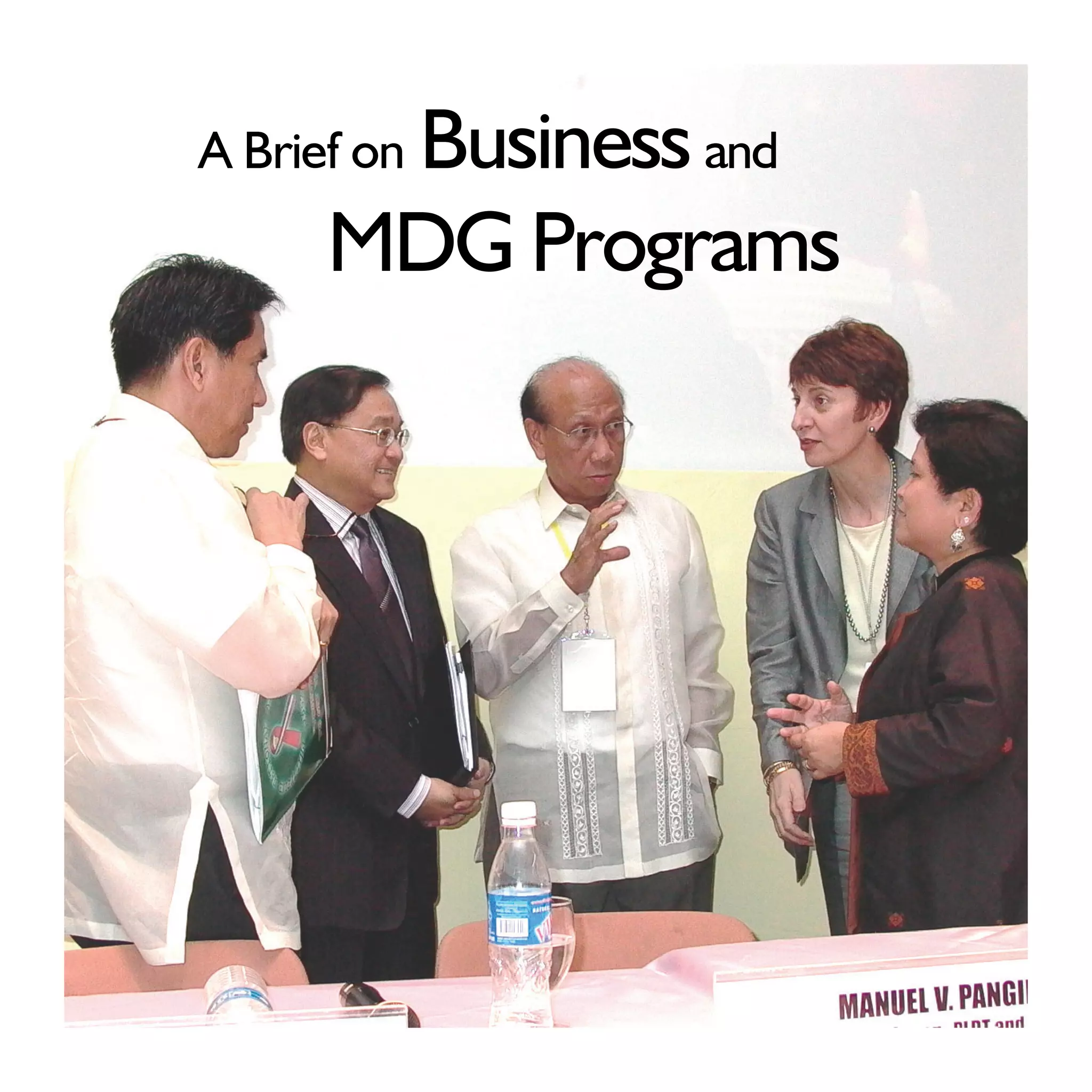 Business and
A Brief on
      MDG Programs
 