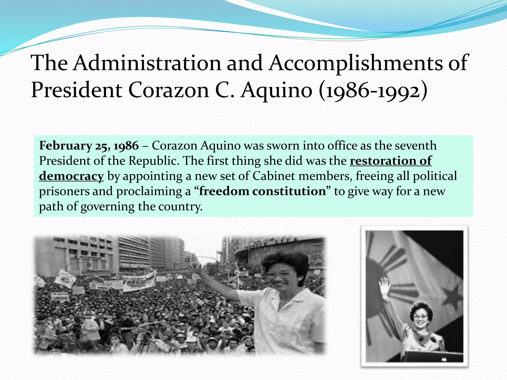 President Course Development Political Development of the Presidents from Roxas to Marcos (1946-1986 ...