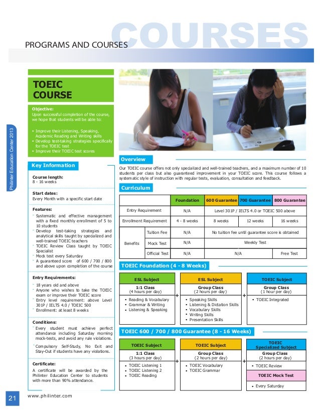 and toeic reading mock test listening Philinter 2013 brochure and toeic reading mock test listening Philinter 2013 brochure