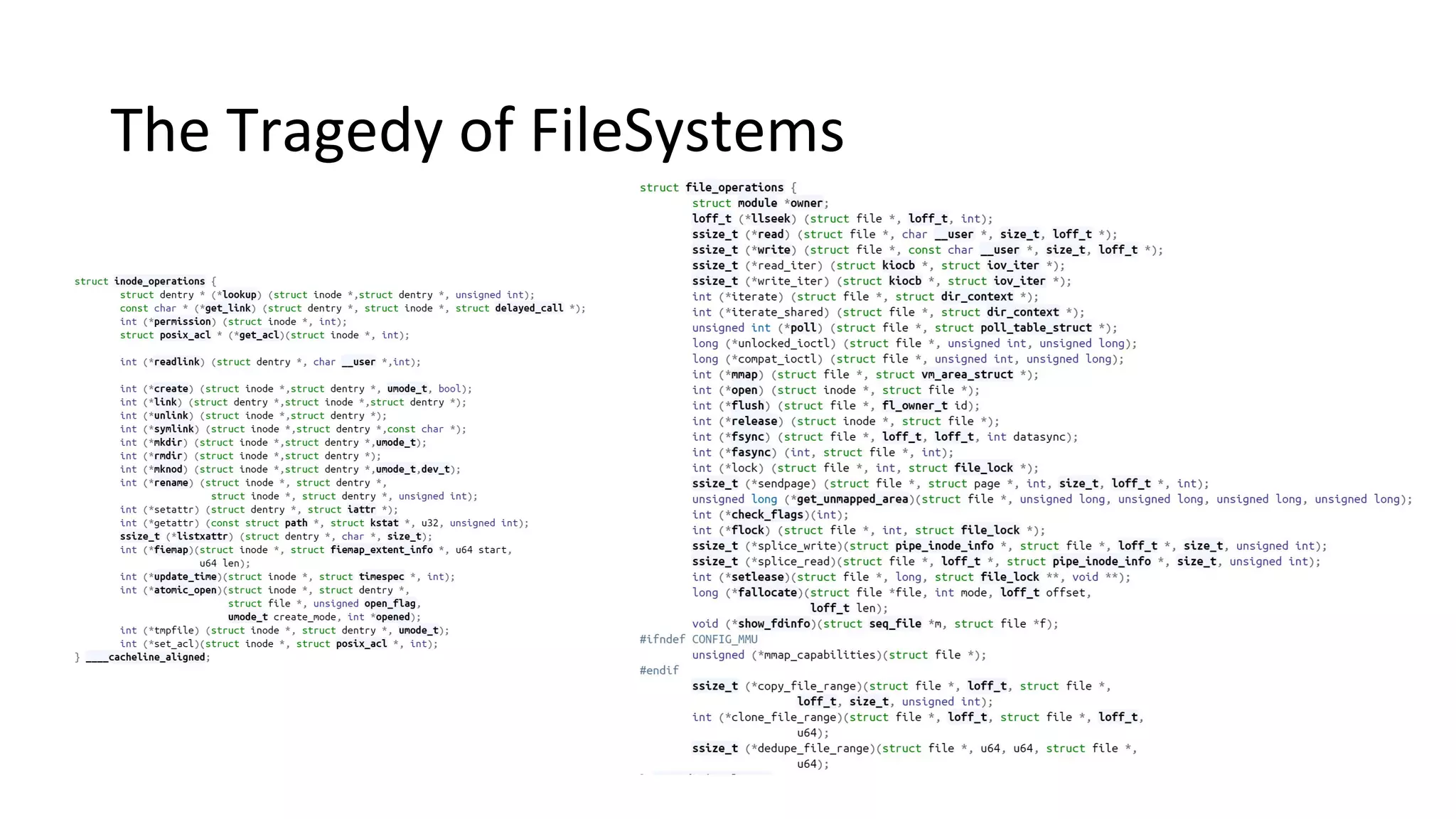 The Tragedy of FileSystems
 