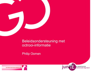 Beleidsondersteuning met  octrooi-informatie Philip Oomen 