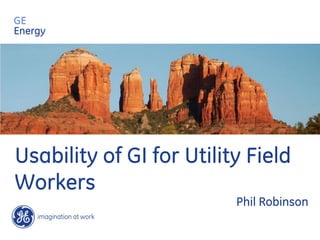 GE
Energy




Usability of GI for Utility Field
Workers
                          Phil Robinson
 