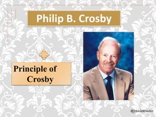 Philip B. Crosby
Principle of
Crosby
@jeaniearnoco
 