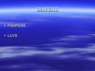 DIAPERS PAMPERS LUVS 